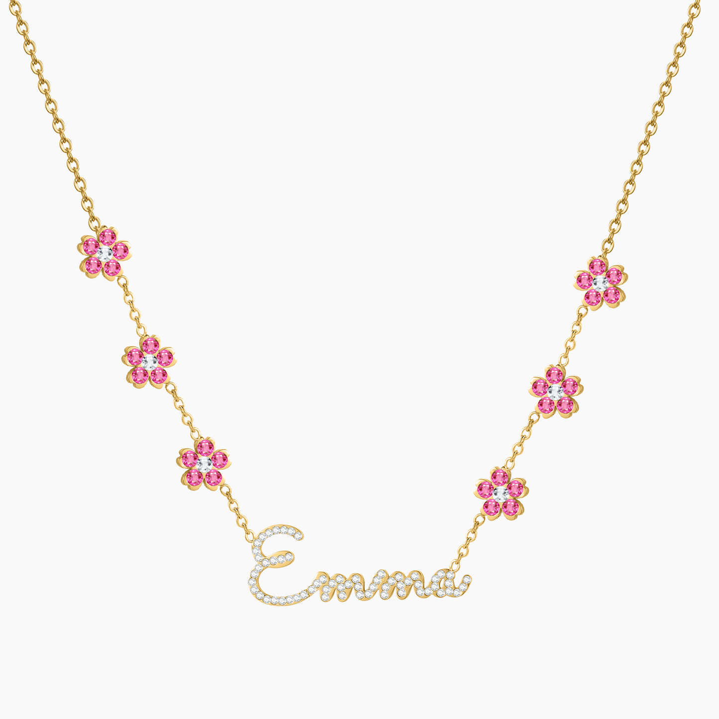Dainty Flower Name Necklace