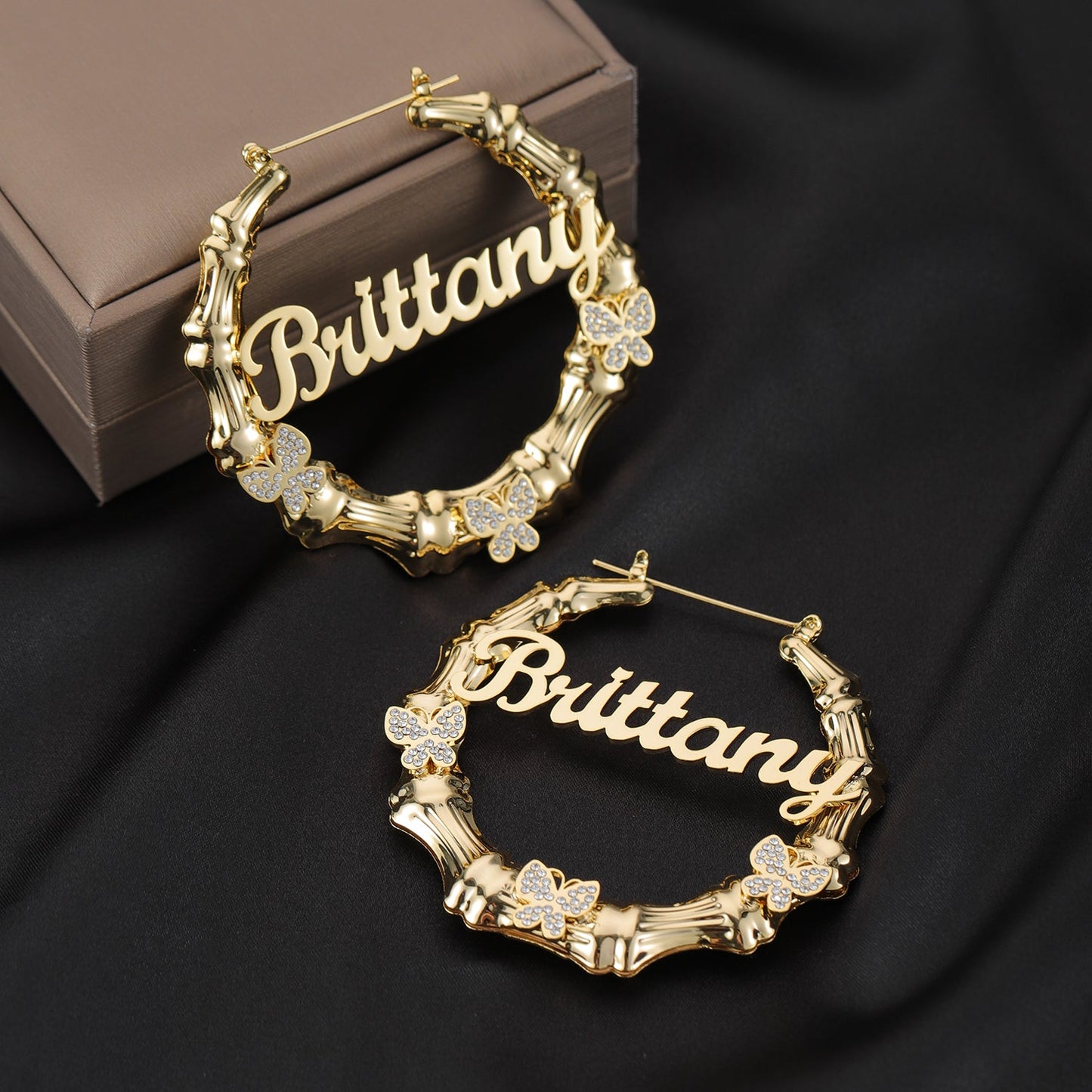 90's Custom Bamboo Butterfly Earrings