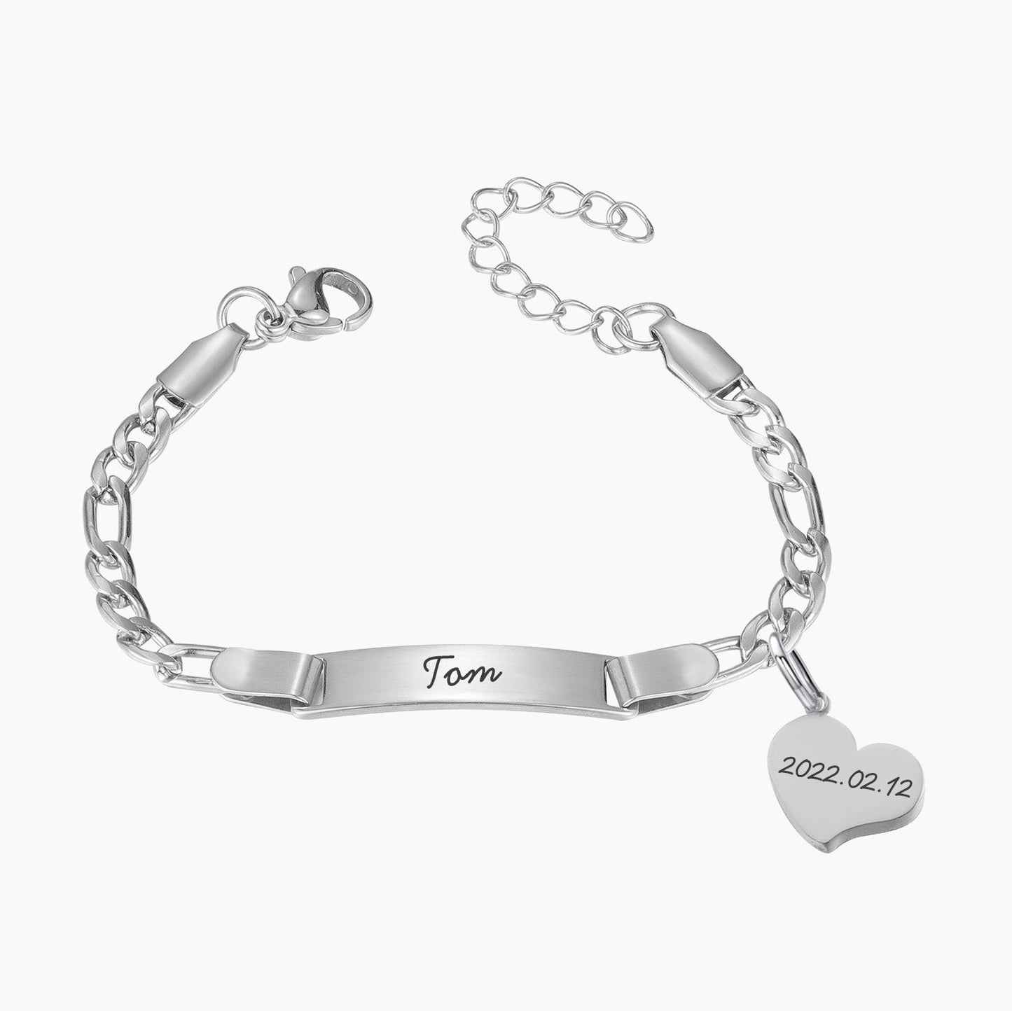 Engraved Kids ID Bracelet With Charm