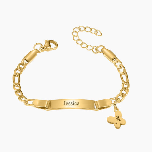 Engraved Kids ID Bracelet With Charm