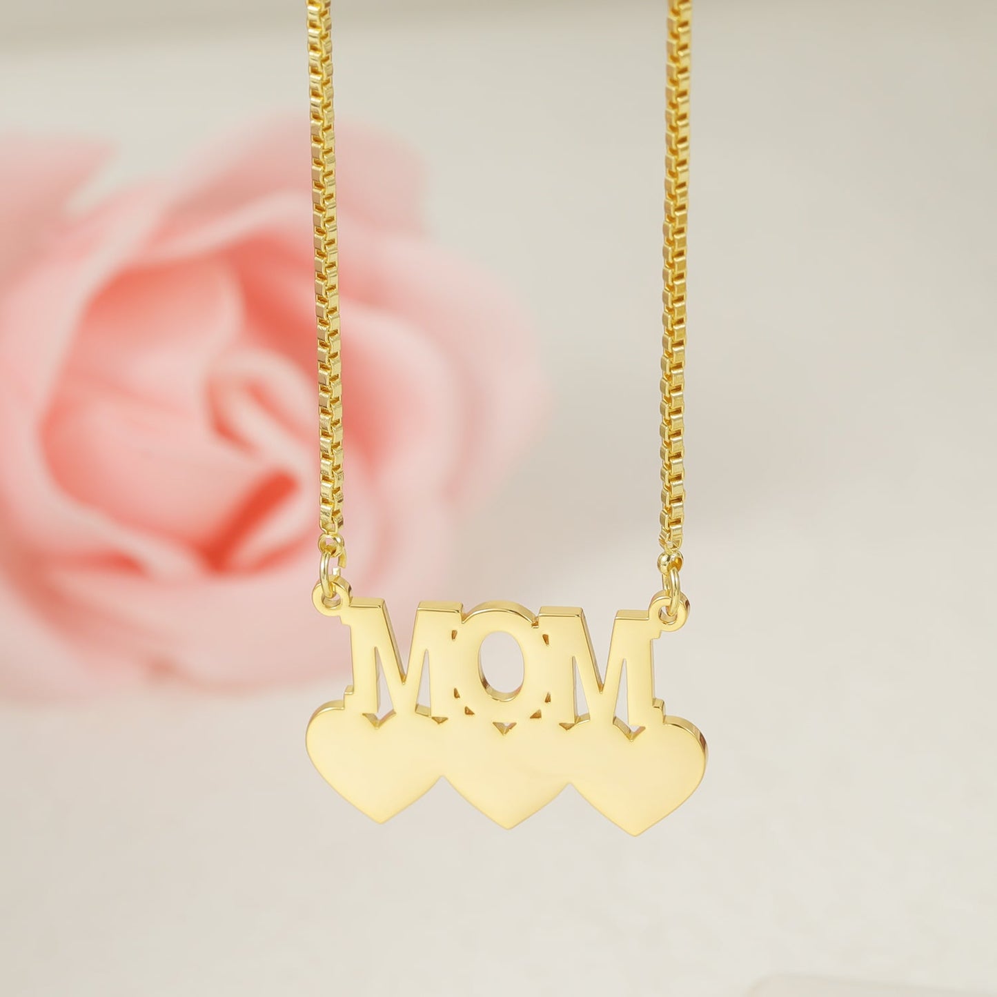 3-Heart Mom Necklace