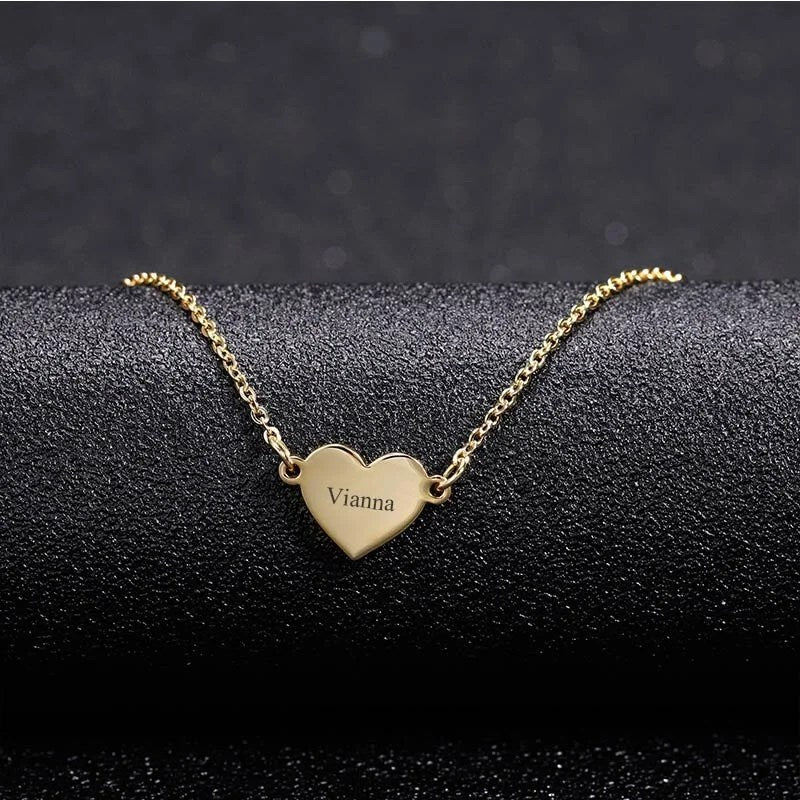 Dainty Heart Necklace Curb Chain