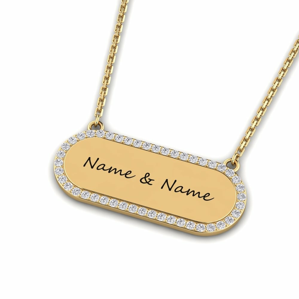 Diamond Rounded Bar ID Necklace