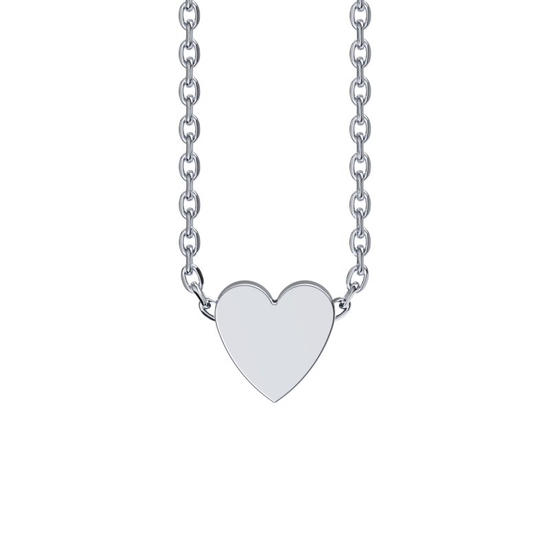 Dainty Heart Necklace Curb Chain
