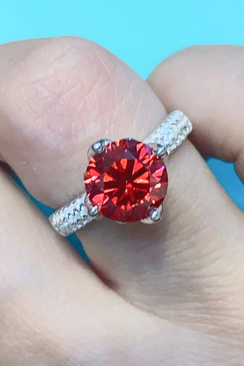 2 Carat 4-Prong Moissanite Phoenix Fire RIng