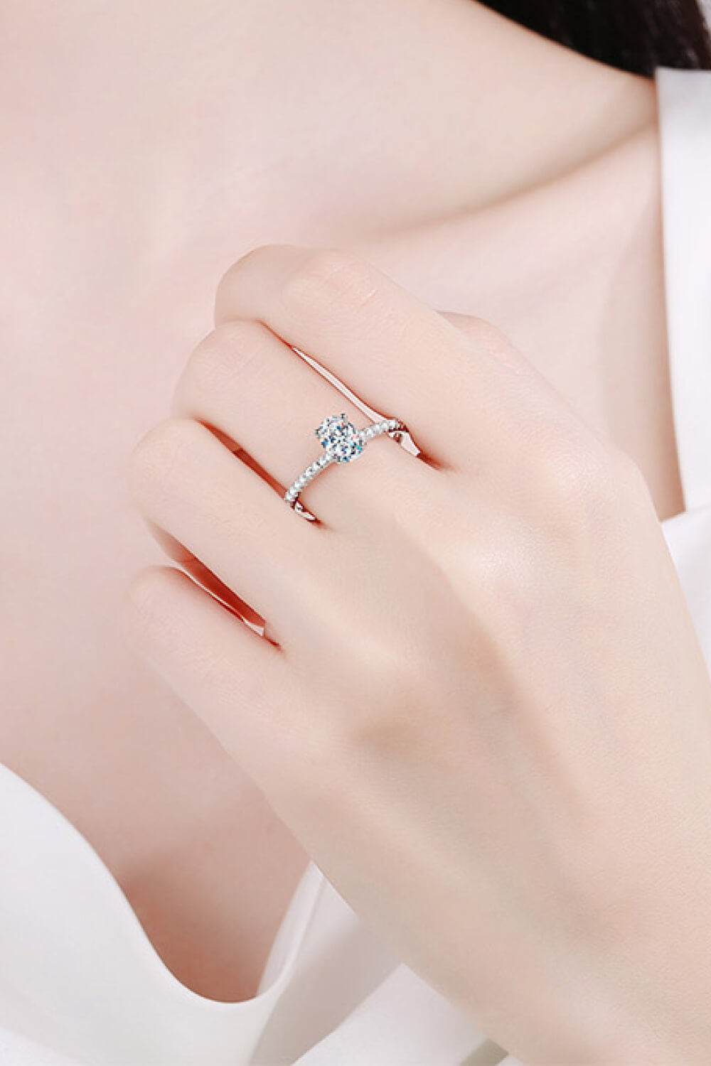 Delicate 1 Carat Moissanite Ring