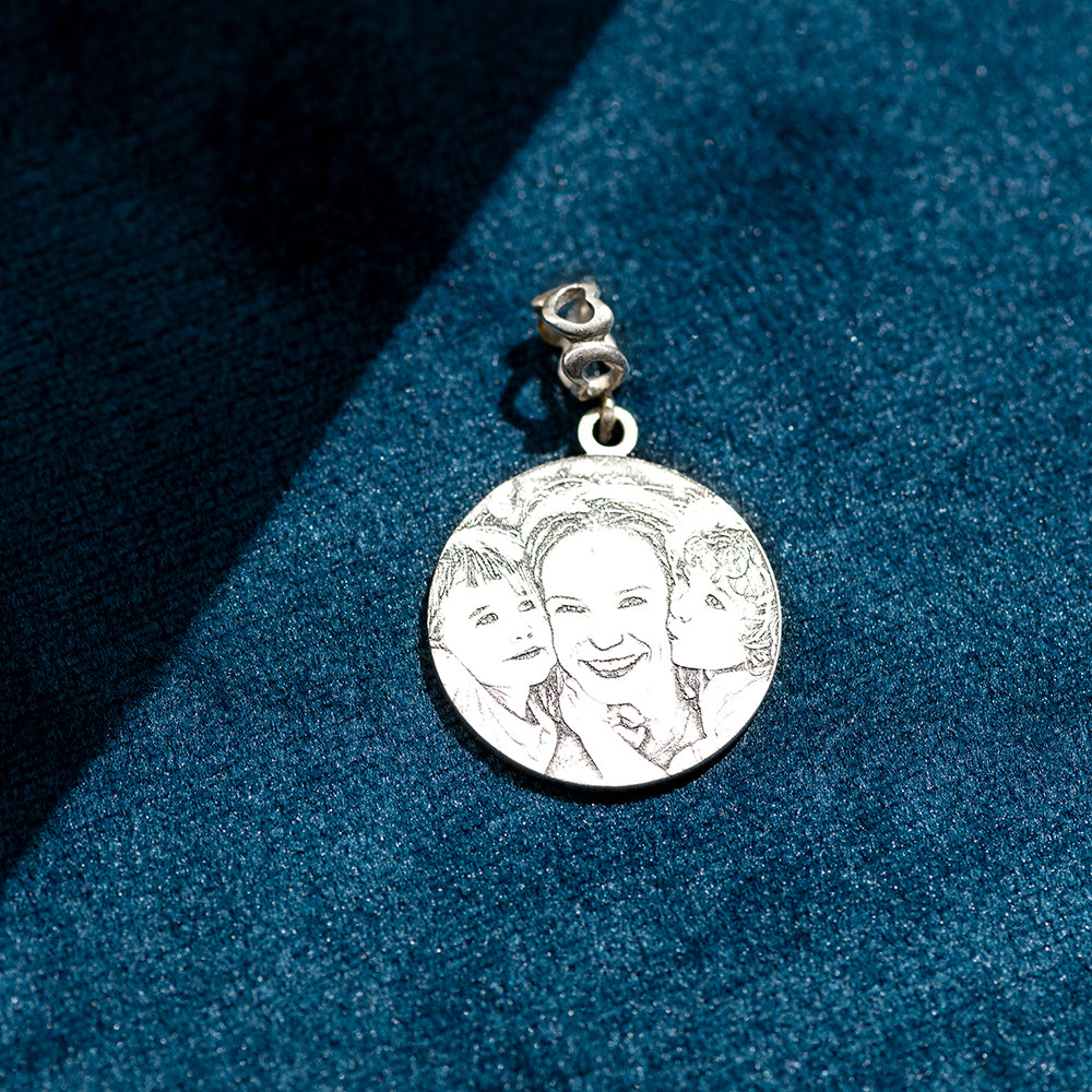 Photo Engraved Sterling Silver Photo Charm