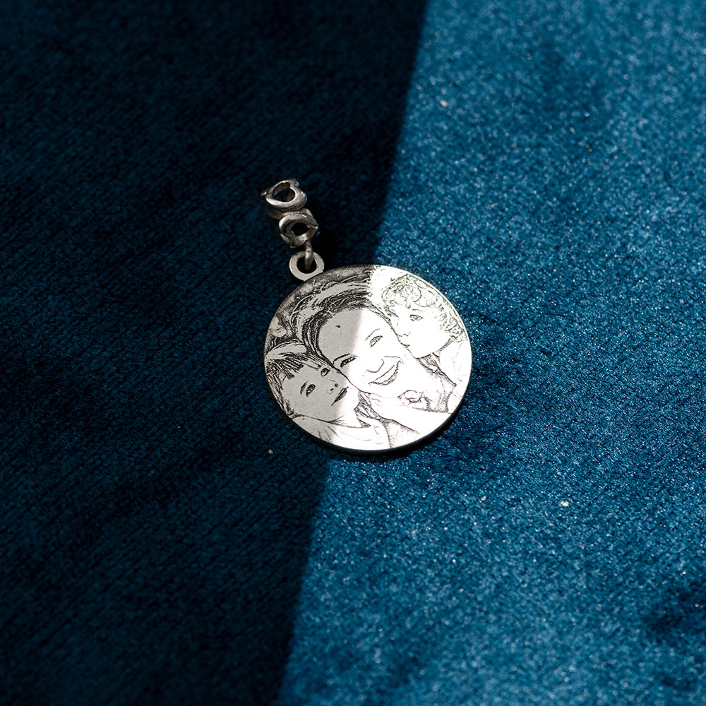 Photo Engraved Sterling Silver Photo Charm