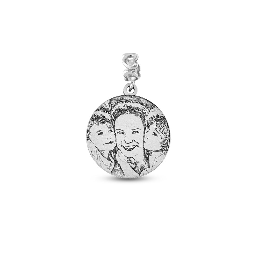 Photo Engraved Sterling Silver Photo Charm