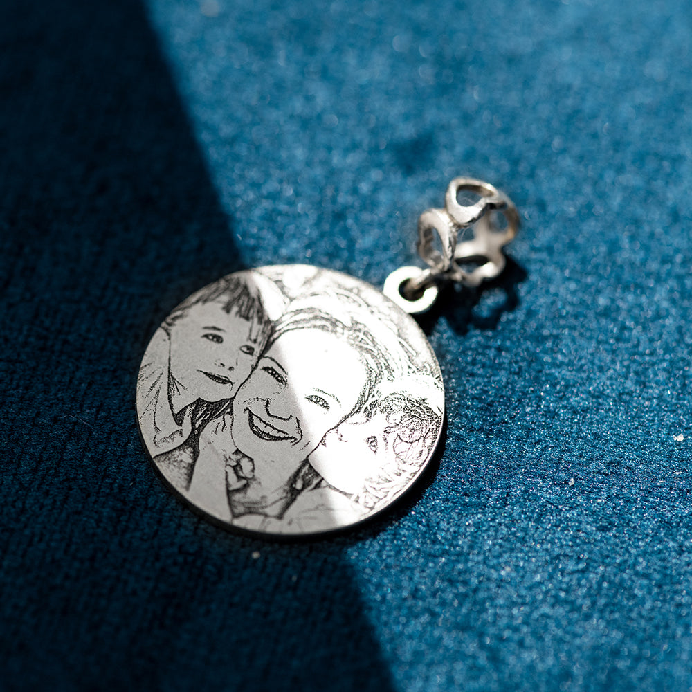 Photo Engraved Sterling Silver Photo Charm