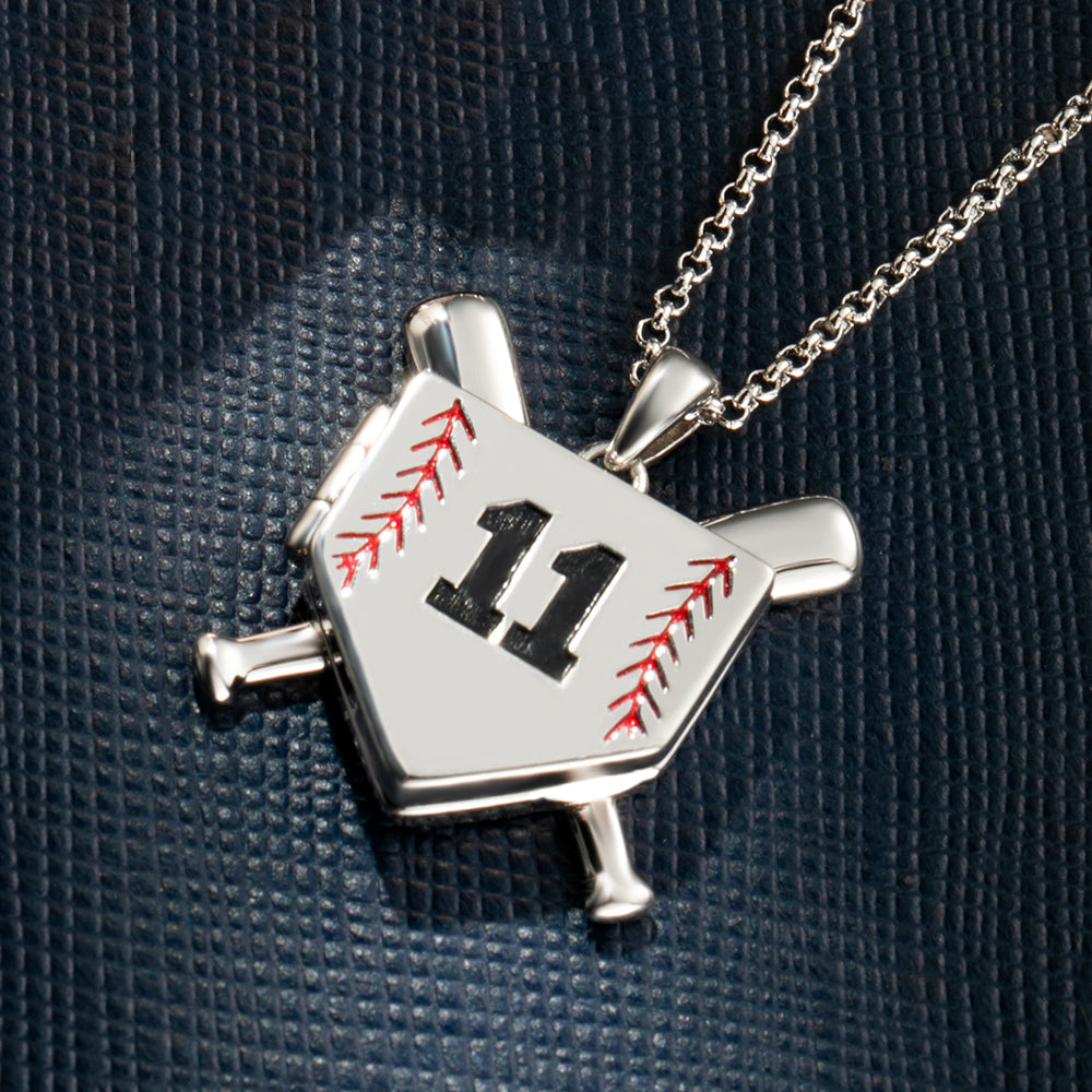 Baseball Home Plate Necklace with Photo & Engraving