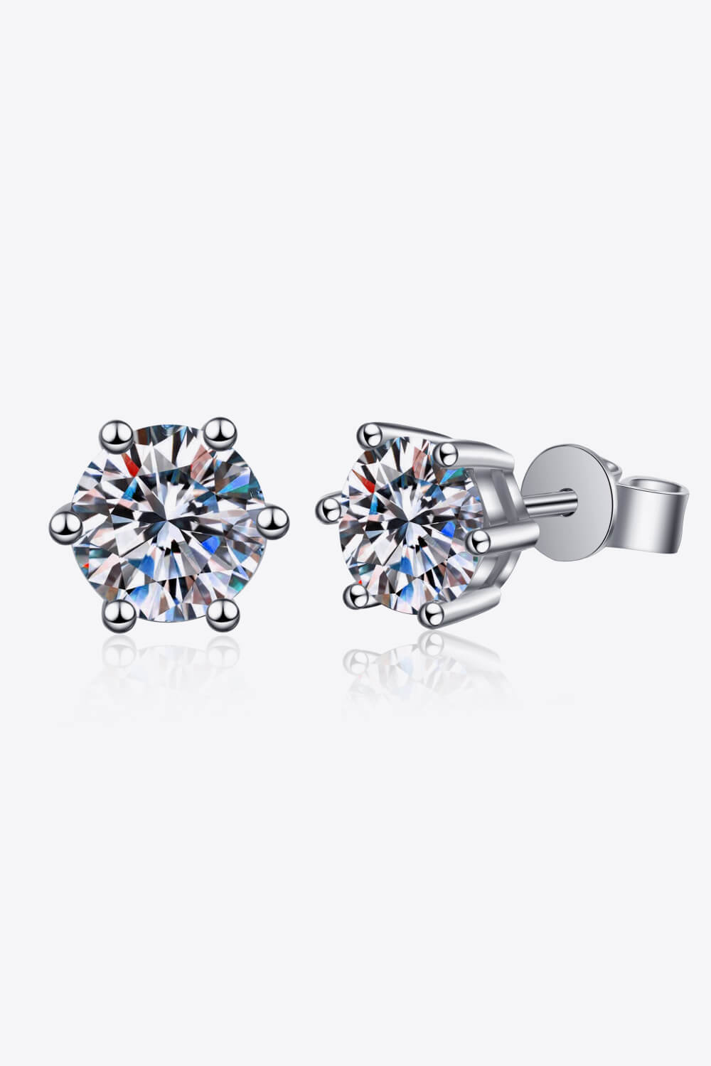 1 CTW Moissanite Stud Earrings
