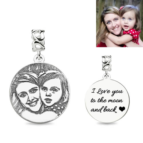 Photo Engraved Sterling Silver Photo Charm