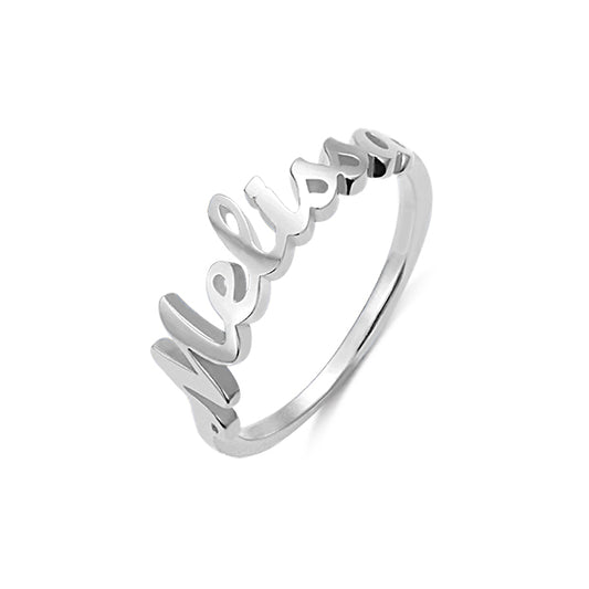 Personalized Single Name Ring in Sterling Silver 925