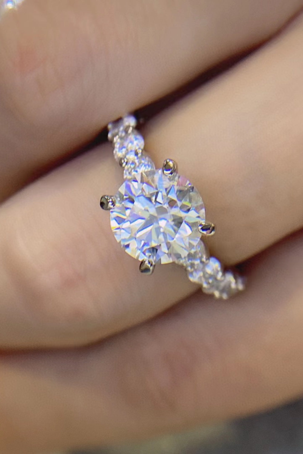2 Carat Classic 4 Prong Moissanite Ring