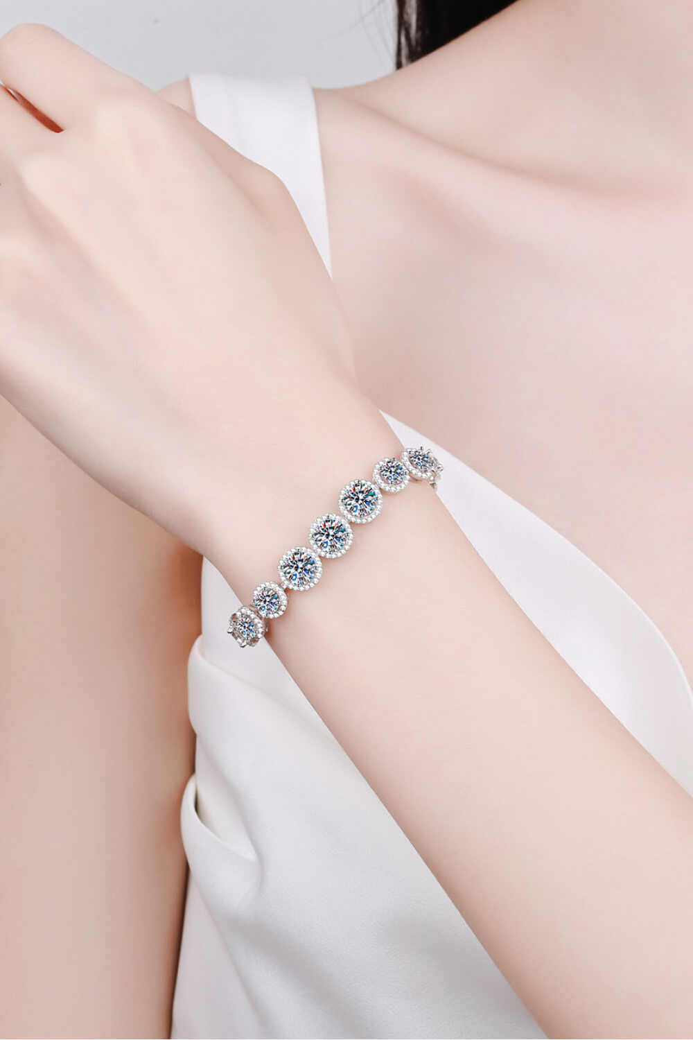 10.4TCW Bezeled Moissanite Bracelet