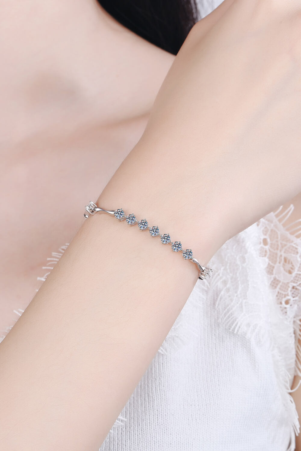 Dainty Moissanite Tennis Bracelet