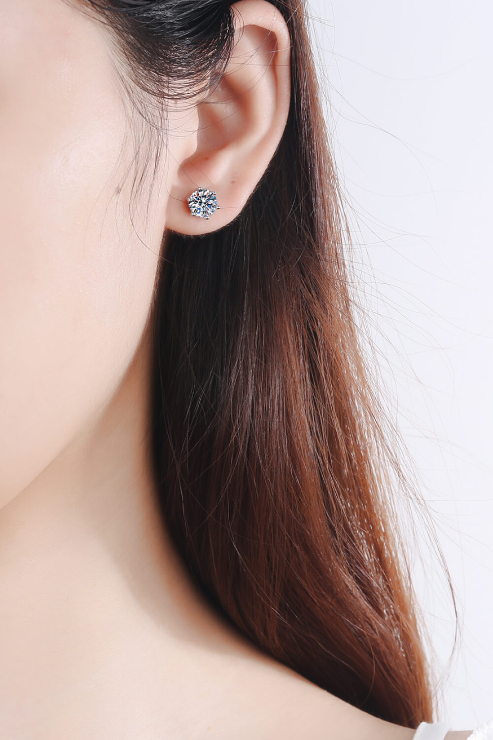 1 CTW Moissanite Stud Earrings
