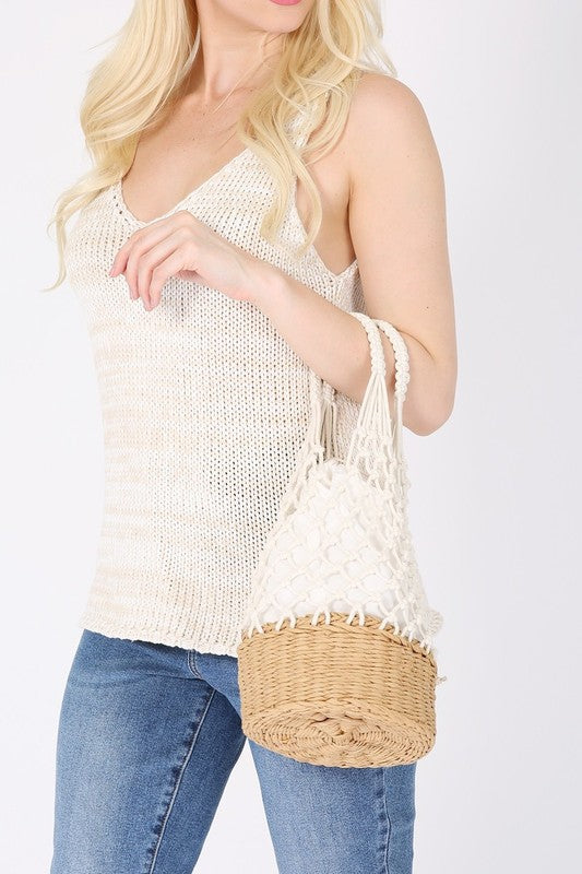 KNIT BASKET BAG