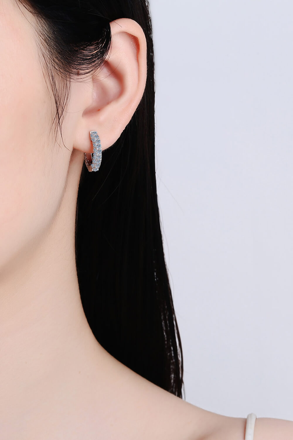 Cluster Moissanite Huggie Earrings