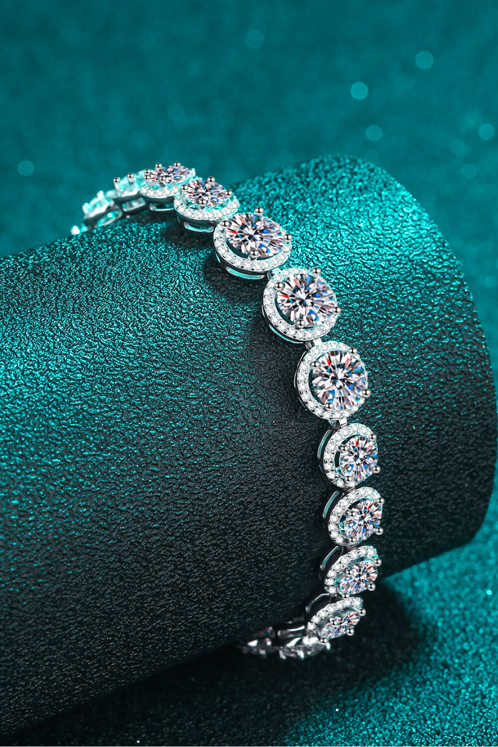 10.4TCW Bezeled Moissanite Bracelet