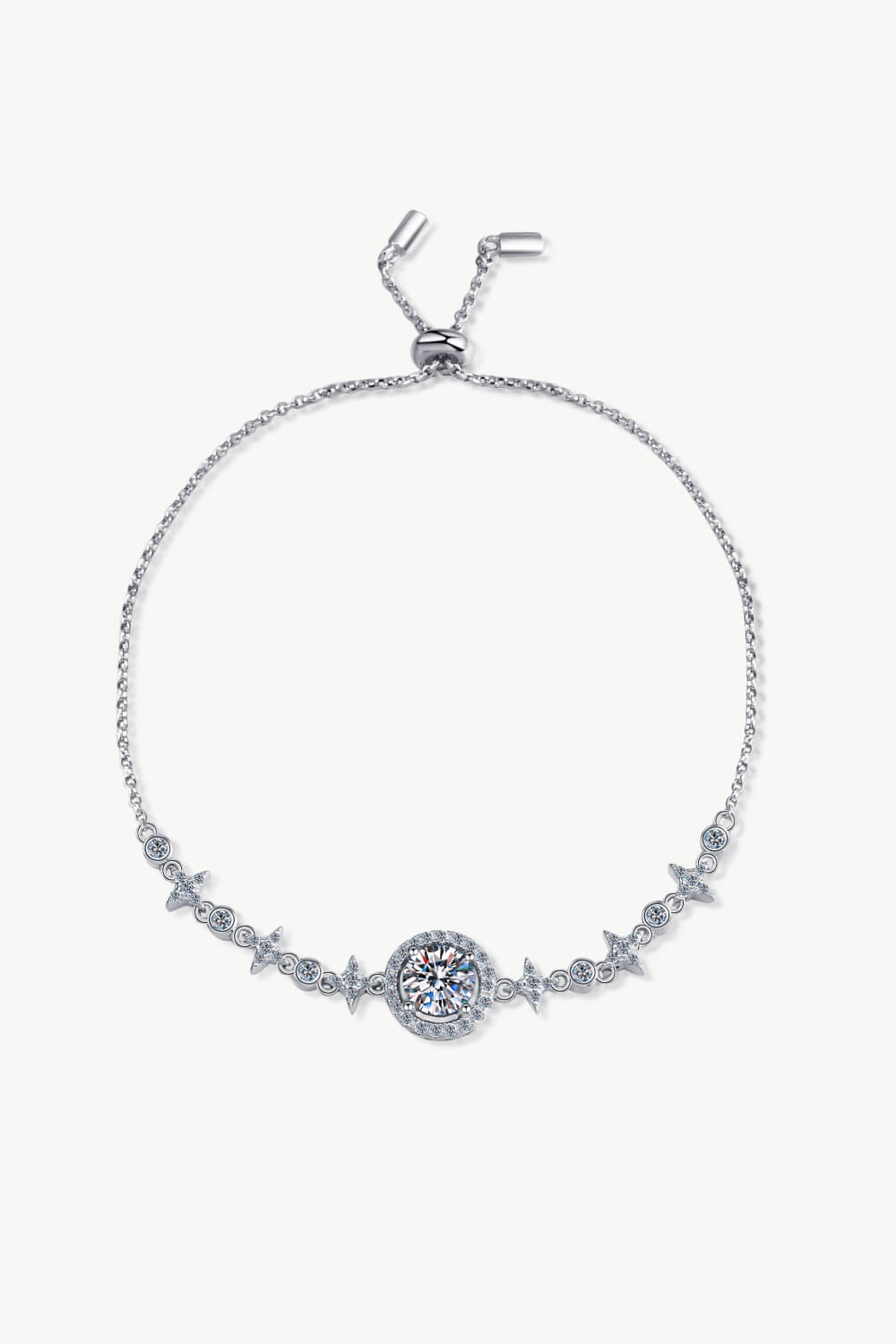 Classic Round Halo Moissanite Bracelet