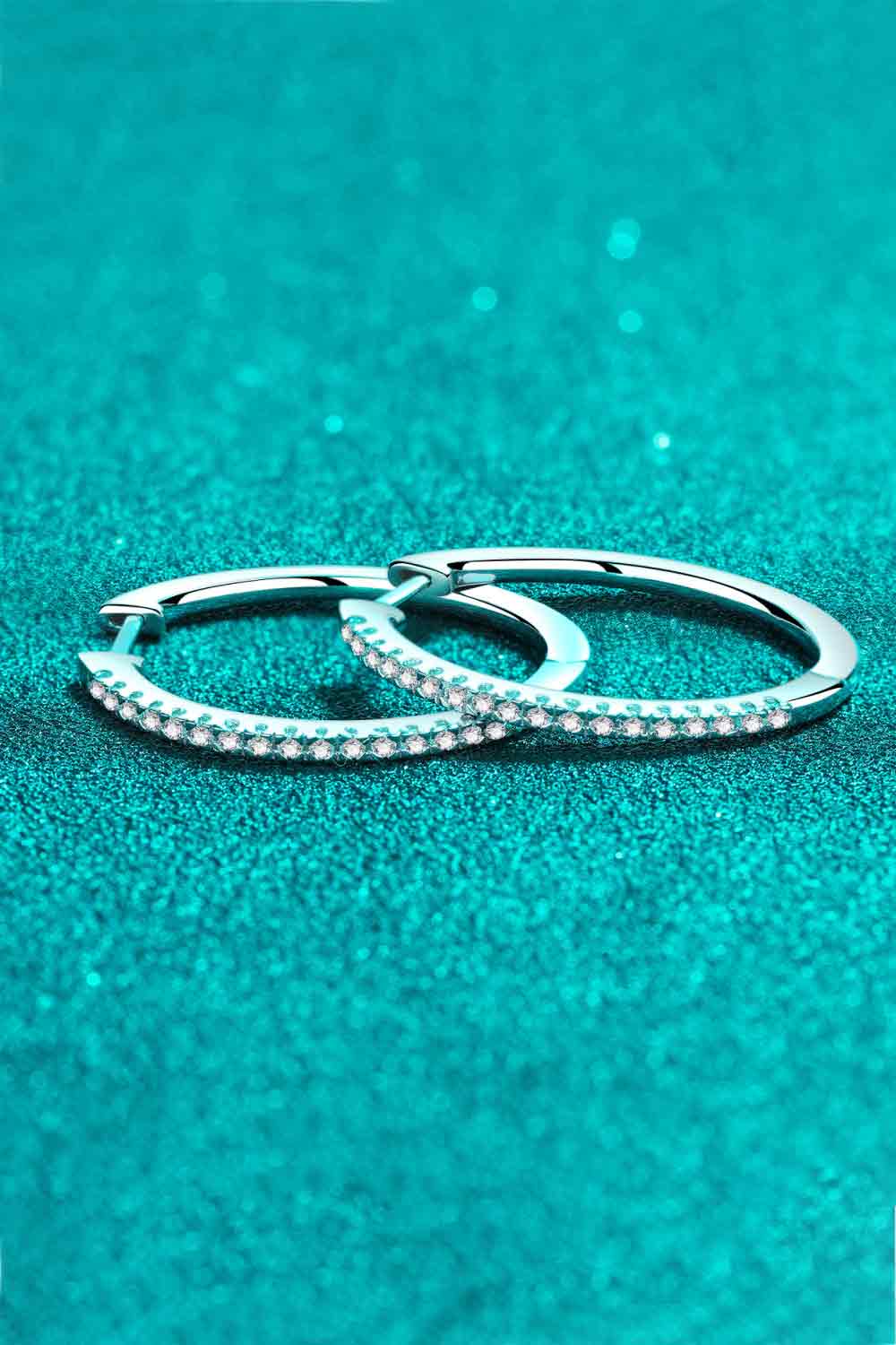 Skinny Classic Moissanite Hoop Earrings