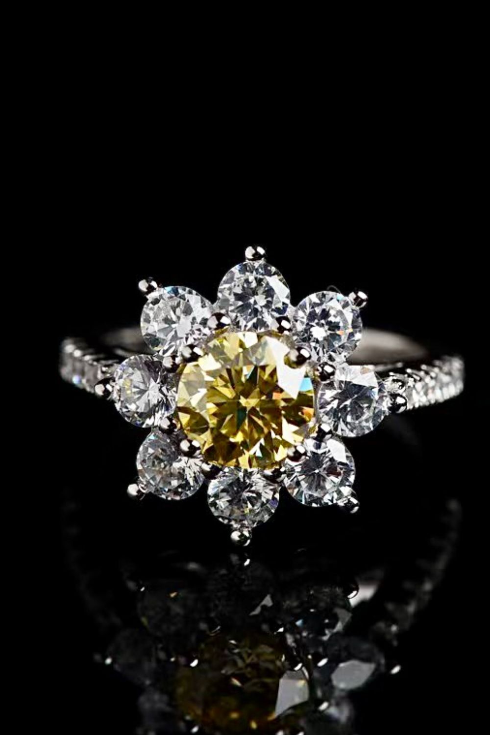 1 Carat Moissanite Daisy Ring