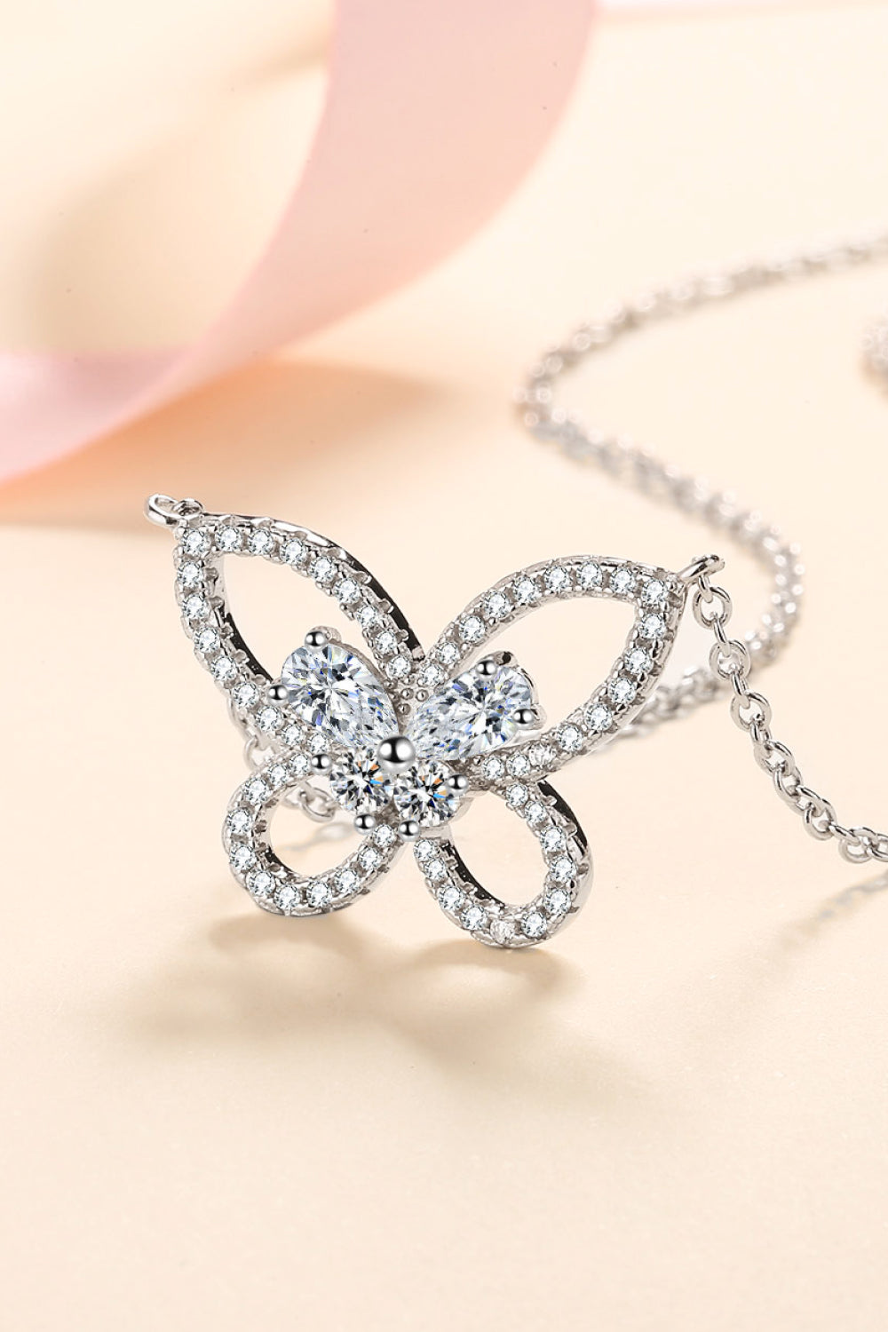 Moissanite Butterfly Necklace