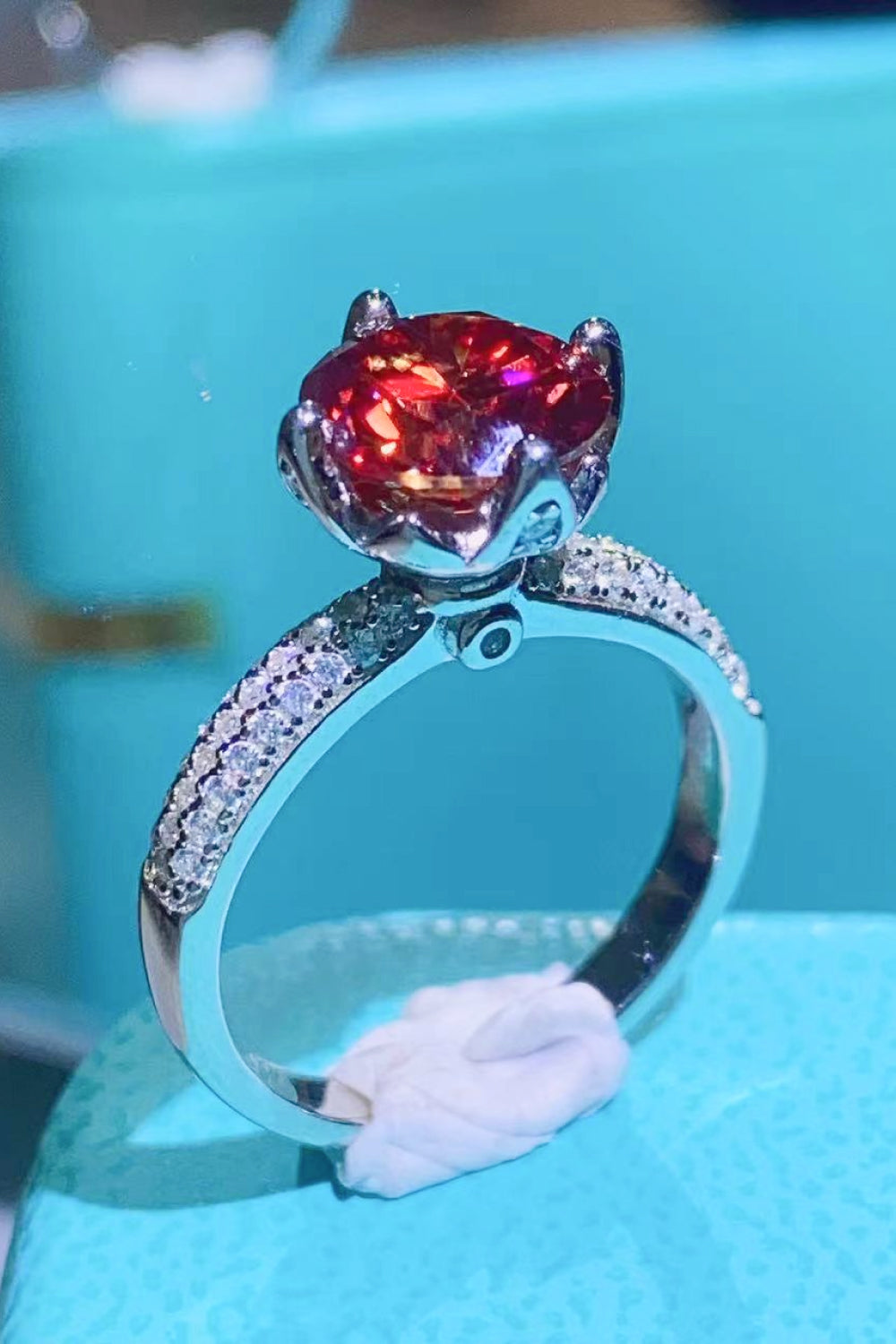 2 Carat 4-Prong Moissanite Phoenix Fire RIng