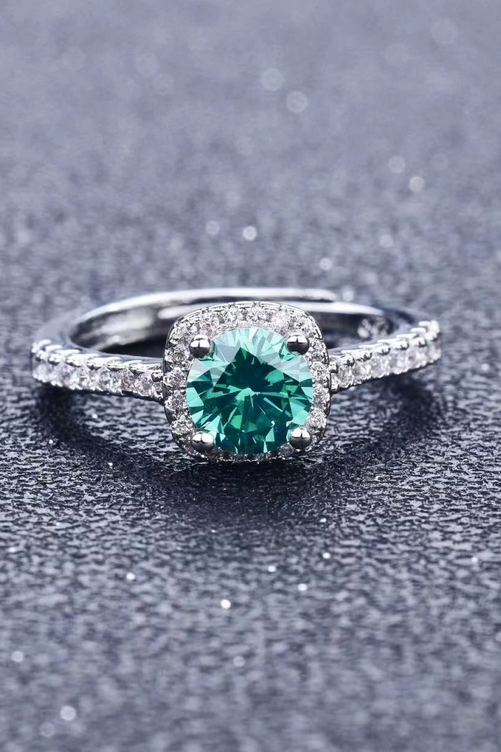 3 Carat Turquoise Moissanite Cluster Ring