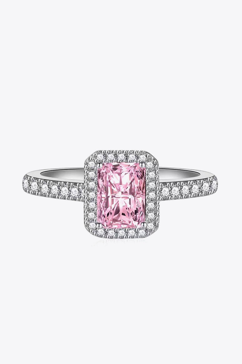 2 TCW Pink Emerald Moissanite Ring