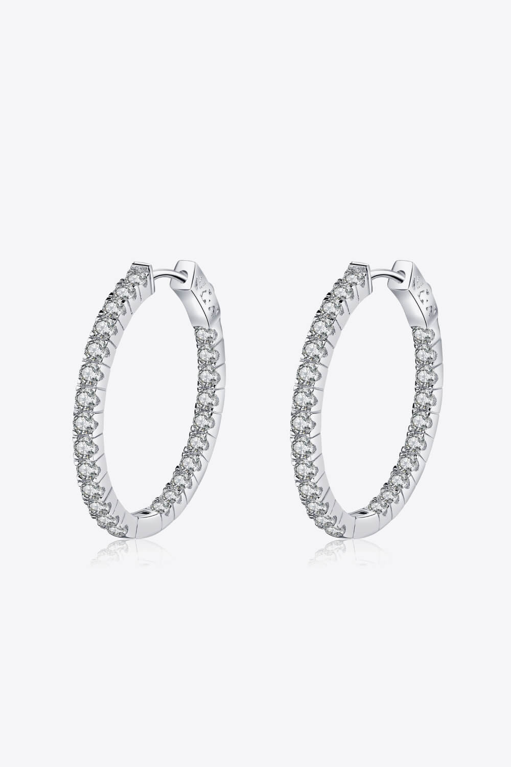 1 Inch Classic Moissanite Hoop Earrings