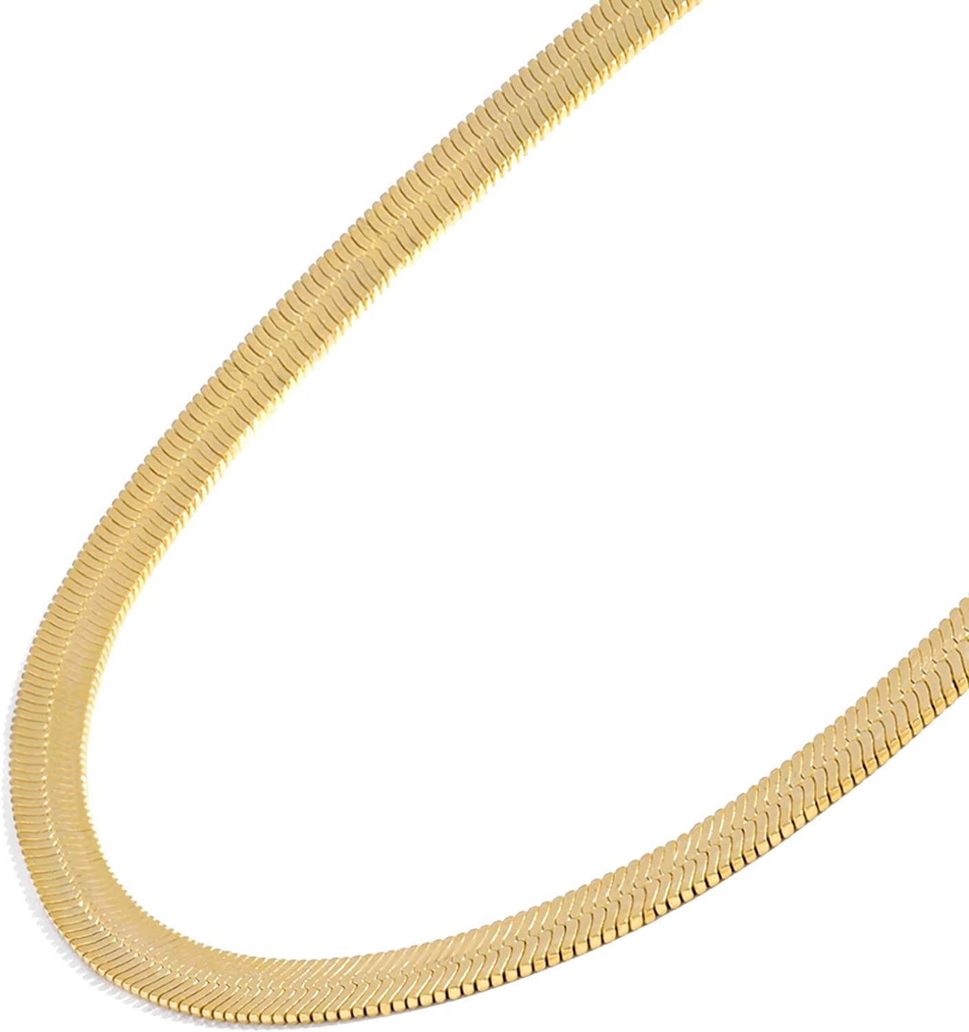 18K GOLD FILLED 6MM HERRINGBONE SNAKE CHAIN