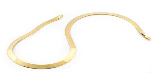 18K GOLD FILLED 6MM HERRINGBONE SNAKE CHAIN