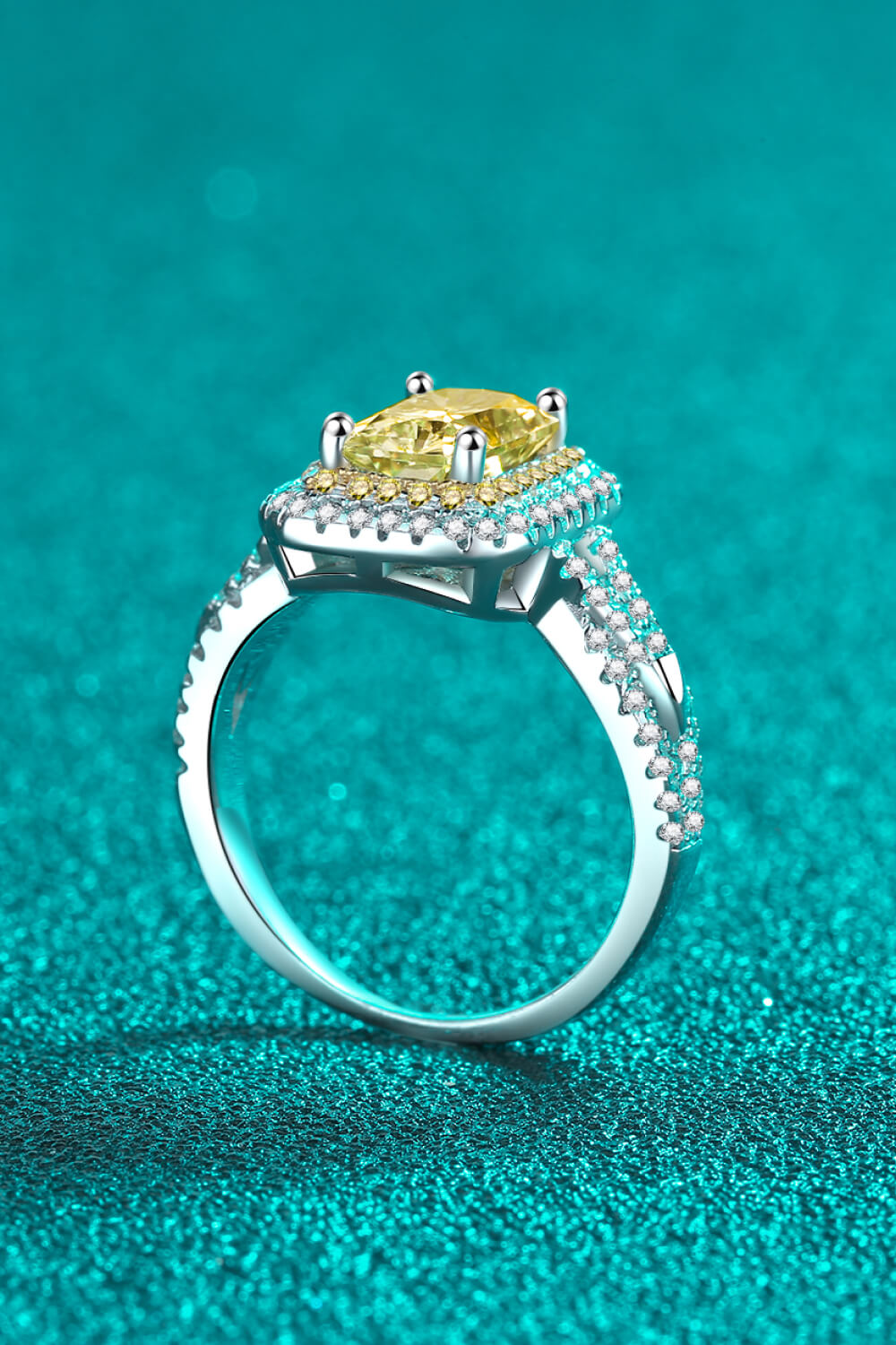 Double Cluster Halo 2 Carat Moissanite Ring