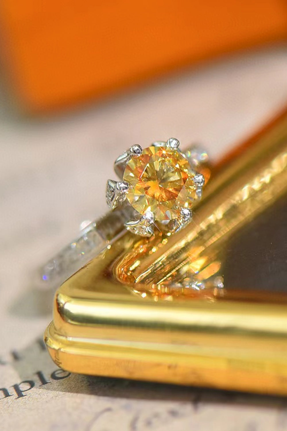 Studded Prong 2 Carat Moissanite Ring