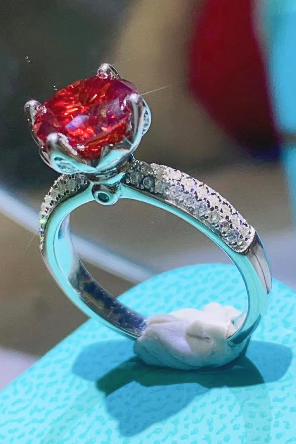 2 Carat 4-Prong Moissanite Phoenix Fire RIng