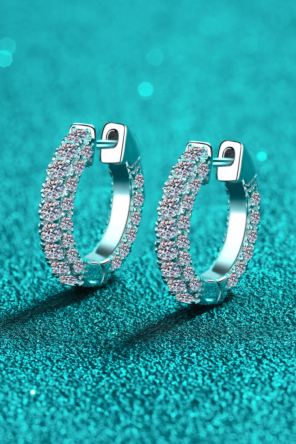 Cluster Moissanite Huggie Earrings