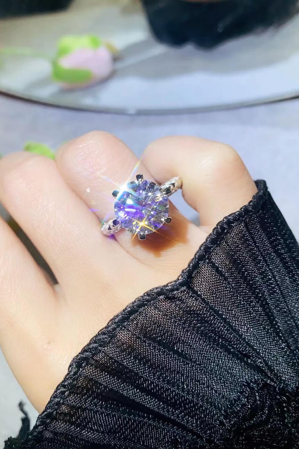 5 Carat Moissanite Cluster Setting Ring