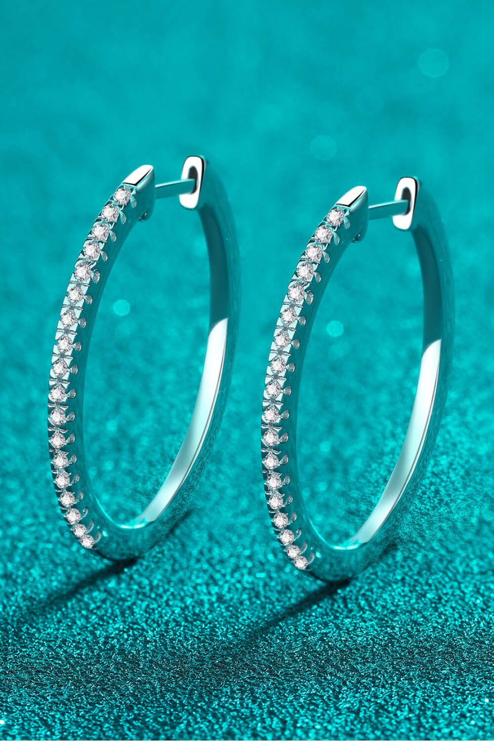 Skinny Classic Moissanite Hoop Earrings