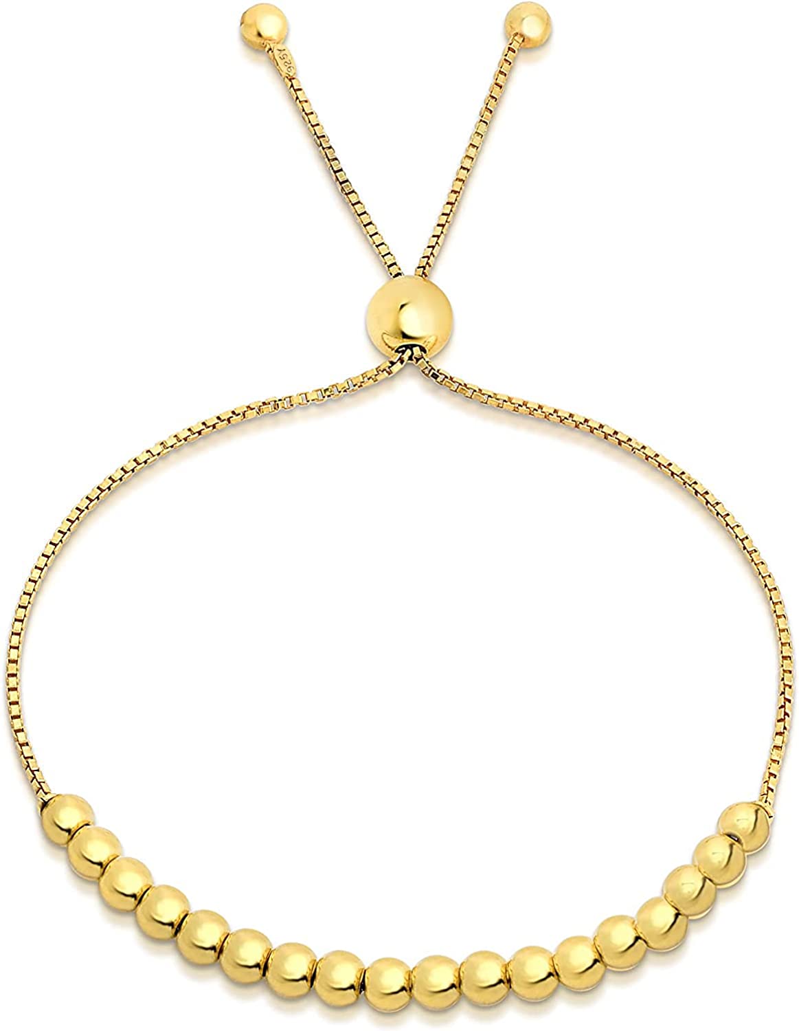 18K Gold Filled Adjustable Beaded Bracelet