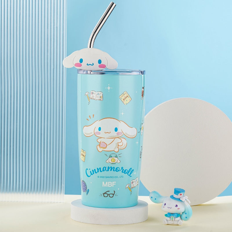 20oz Double Wall Insulated Hello Kitty and Friends Cup W/ Charm and Straw
