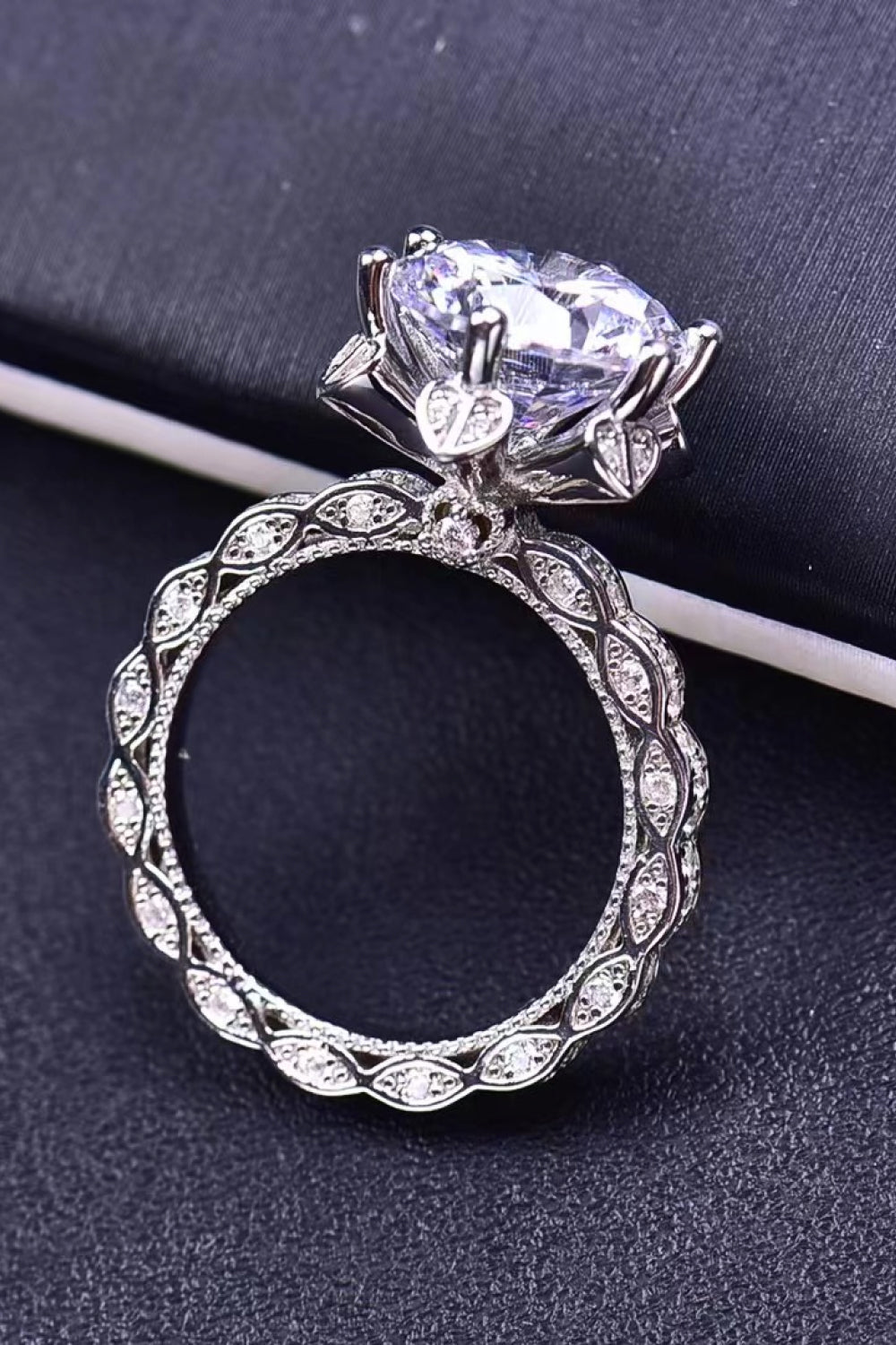 5 Carat Moissanite Ring with Heart Halo