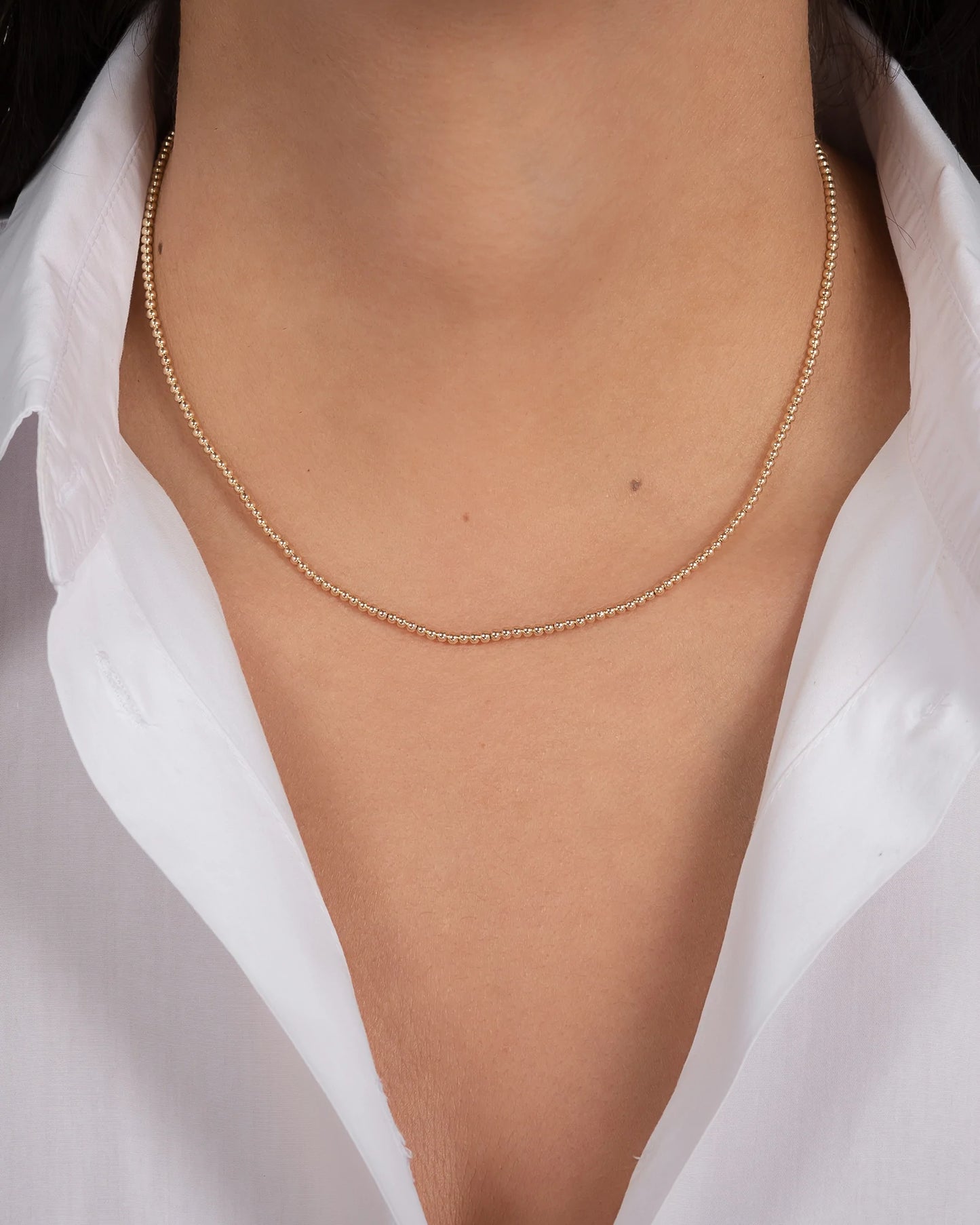 18k Gold Filled Beaded Necklace
