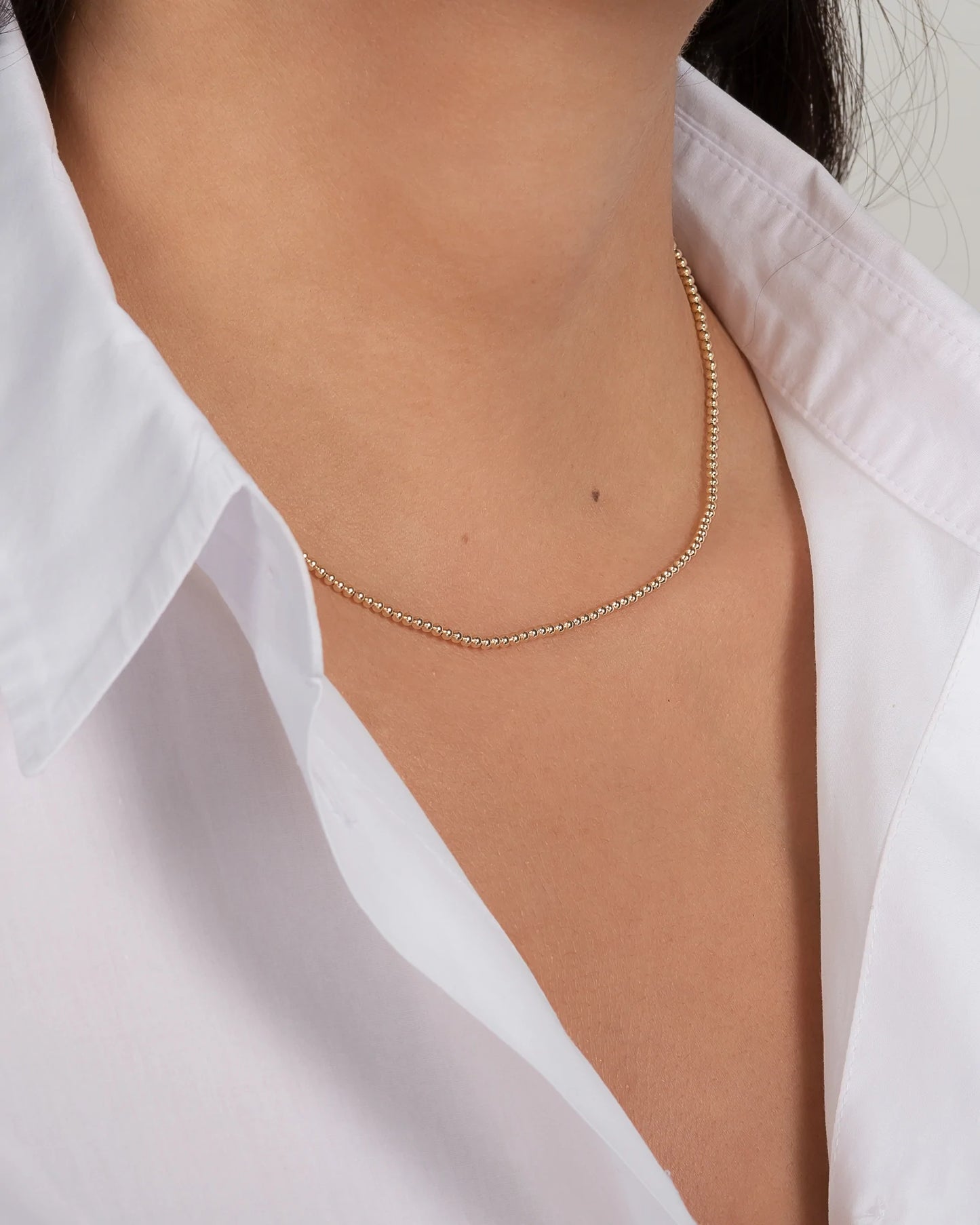 18k Gold Filled Beaded Necklace