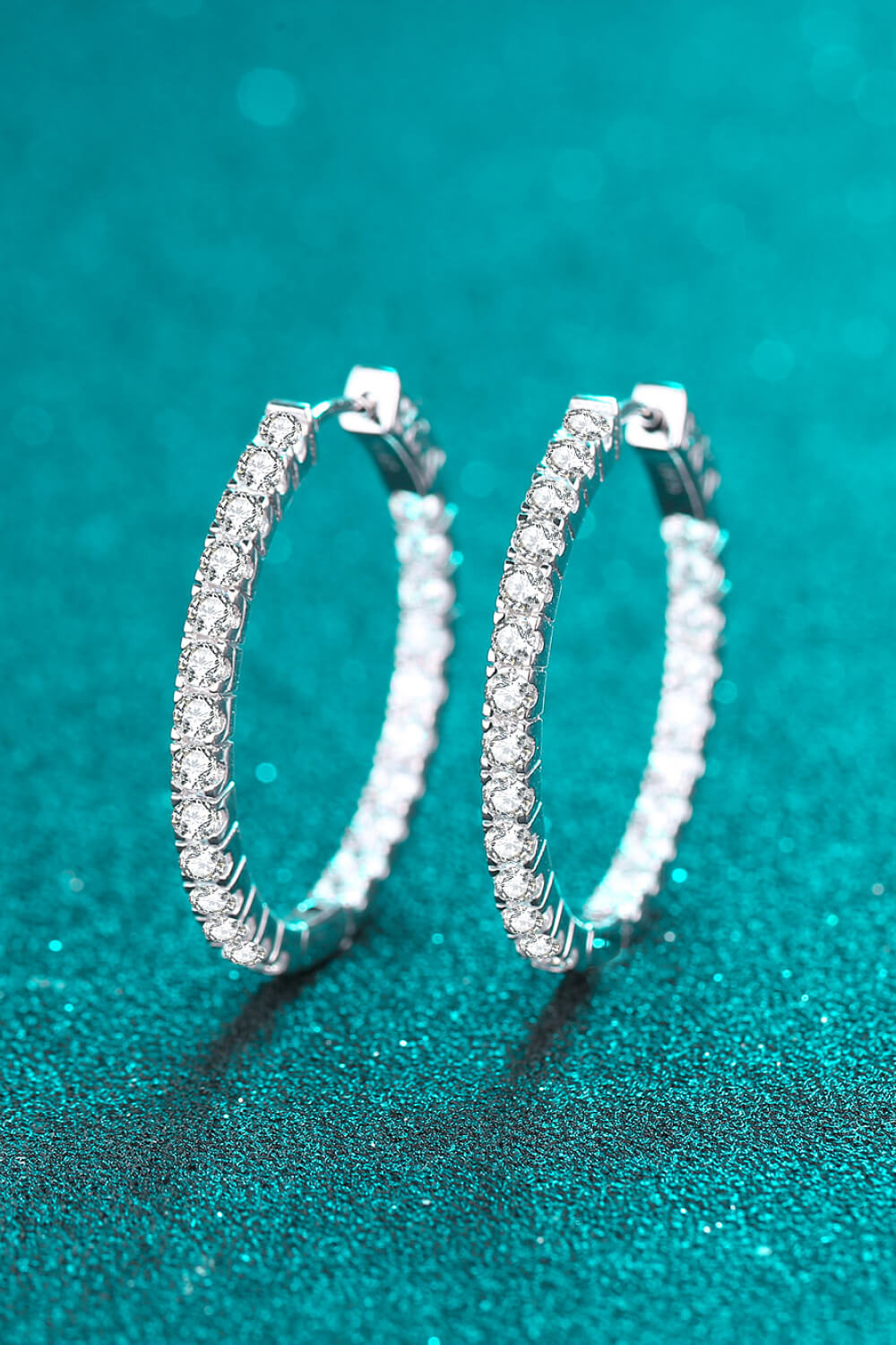 1 Inch Classic Moissanite Hoop Earrings
