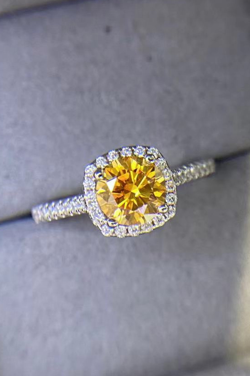 3 Carat Yellow Asscher Moissanite Ring