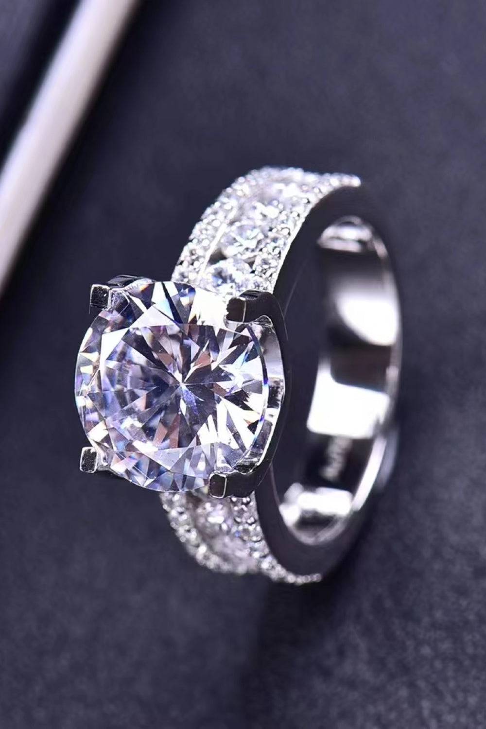 5 Carat 3-Row Moissanite Ring