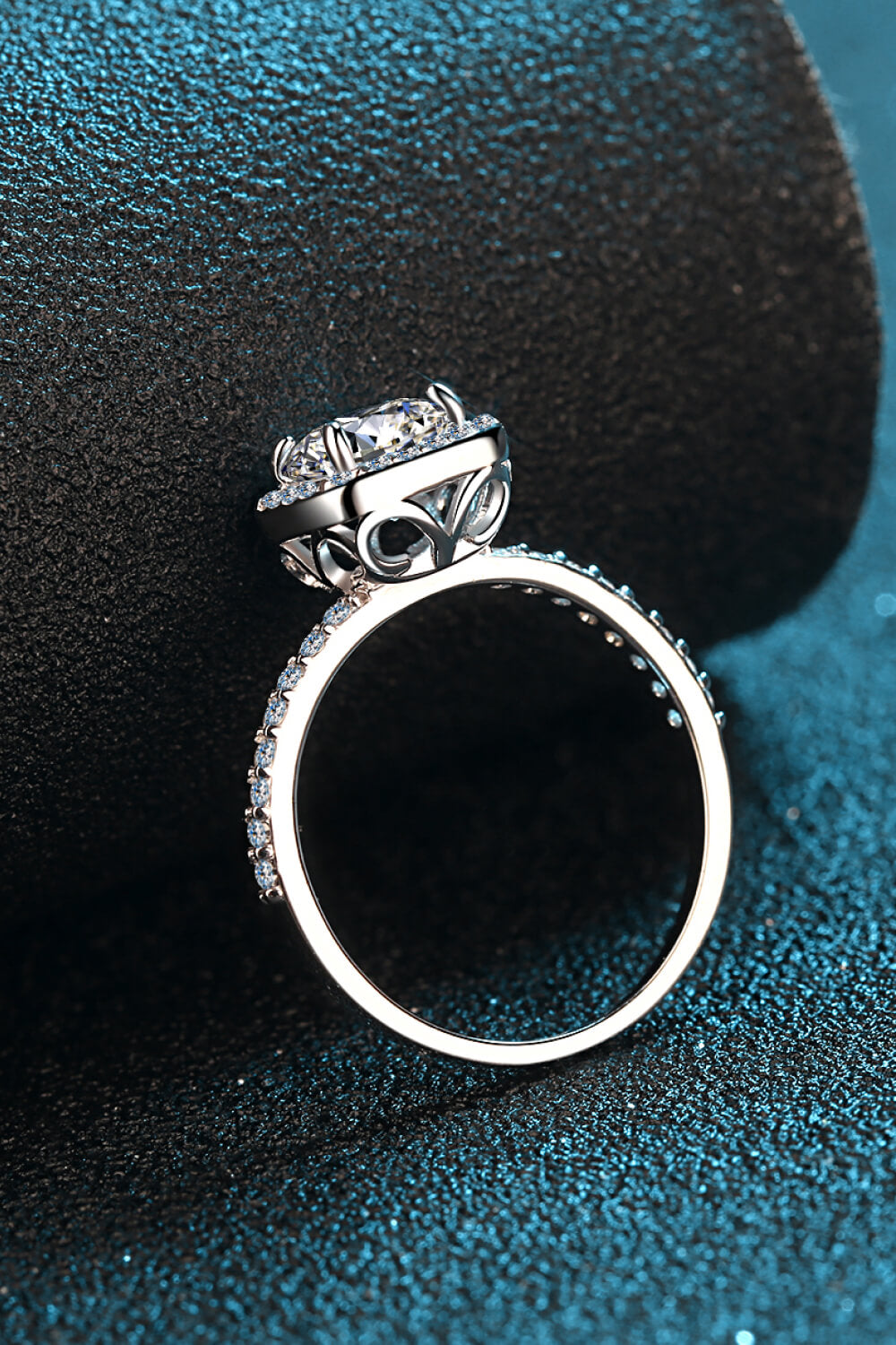 Classic Square Halo Moissanite Ring